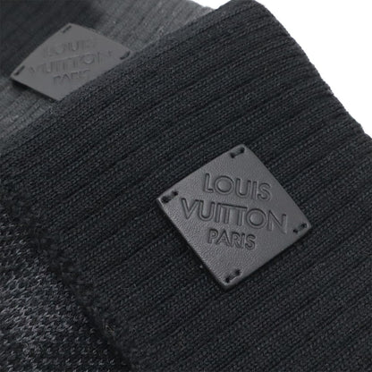 Louis Vuitton Damier Graphite Gon Neopte Knit Gloves Wool Leather Black Gray — view 3