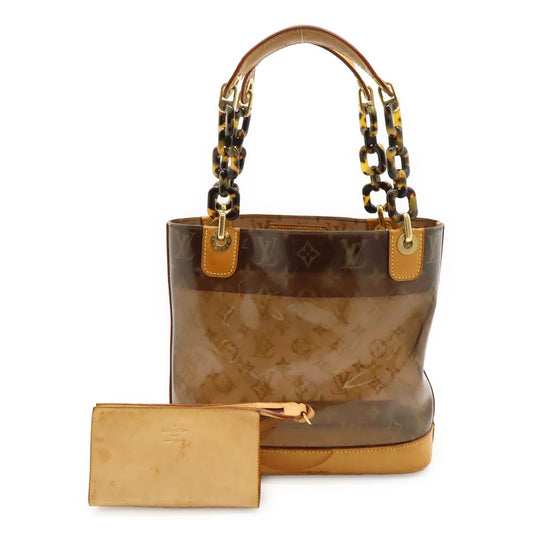 Louis Vuitton Monogram Vinyl Cabas Ambre PM Tote Bag Shoulder Plastic Chain