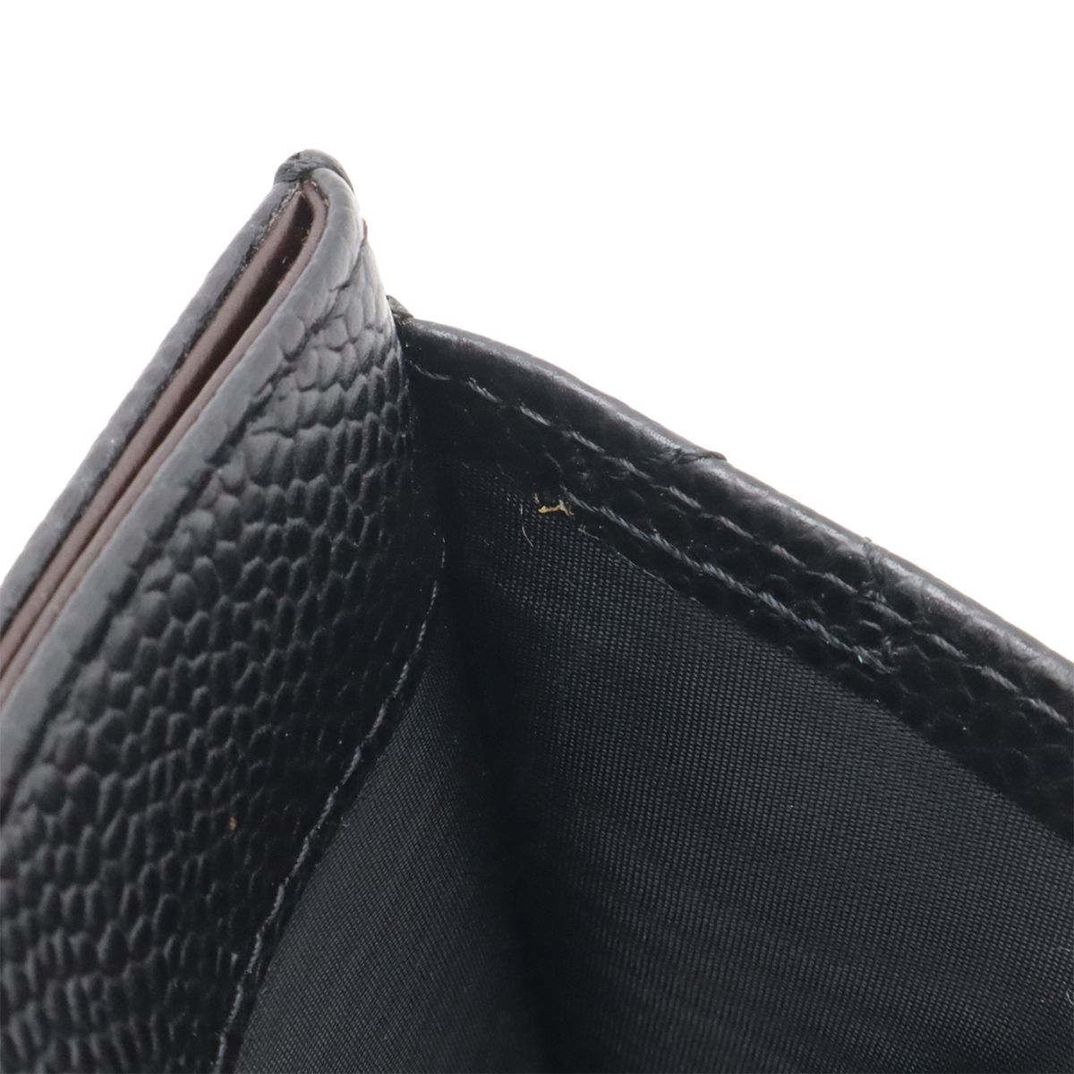 Chanel Quilted Classic Card Case CC Logo Business Caviar Leather Black Gold — view 6