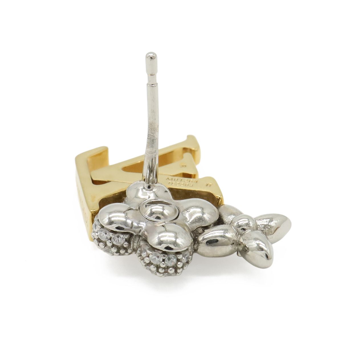 Louis Vuitton Earrings Puss LV Glam Zircon Gold Silver — view 5