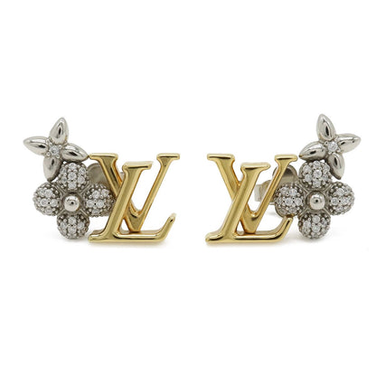 Louis Vuitton Earrings Puss LV Glam Zircon Gold Silver