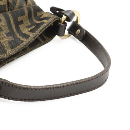 Fendi Zucca Pattern FF Motif Mini Bag Canvas Leather Brown Black — view 5
