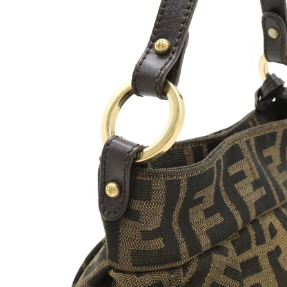 Fendi Zucca Pattern FF Motif Mini Bag Canvas Leather Brown Black — view 4