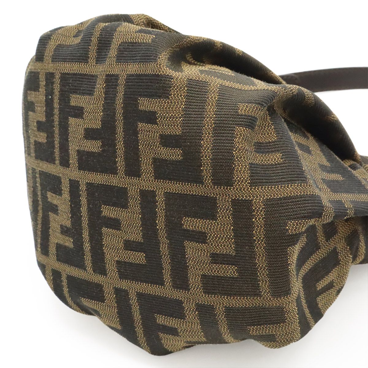 Fendi Zucca Pattern FF Motif Mini Bag Canvas Leather Brown Black — view 3