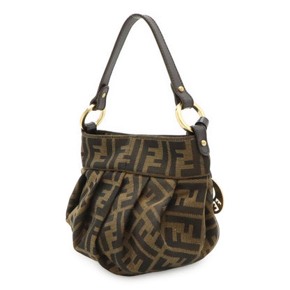 Fendi Zucca Pattern FF Motif Mini Bag Canvas Leather Brown Black — view 2
