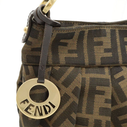 Fendi Zucca Pattern FF Motif Mini Bag Canvas Leather Brown Black — view 7