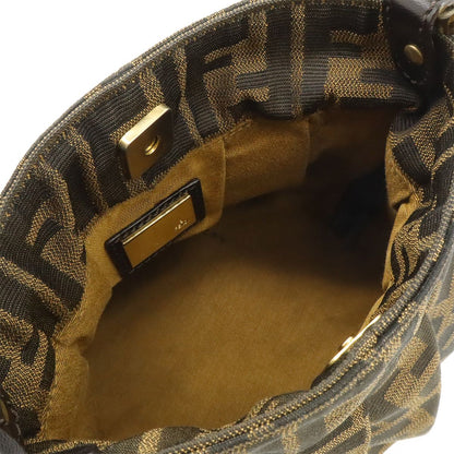 Fendi Zucca Pattern FF Motif Mini Bag Canvas Leather Brown Black — view 6