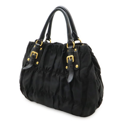 Prada Tessuto Gathered Tote 2-Way Shoulder Bag Nylon Nero Black — view 2