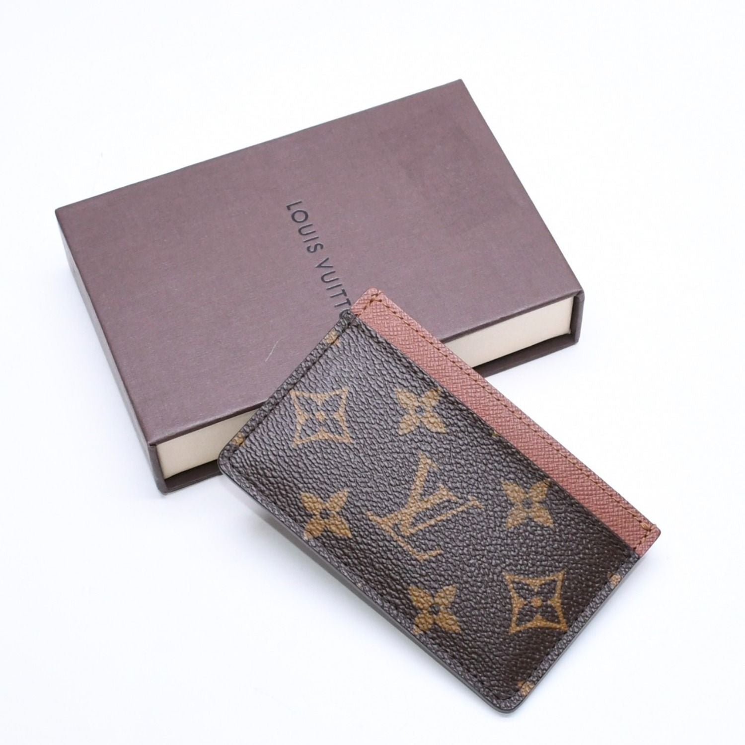 Louis Vuitton Porte Cartes Simple Card Case Monogram Canvas Brown