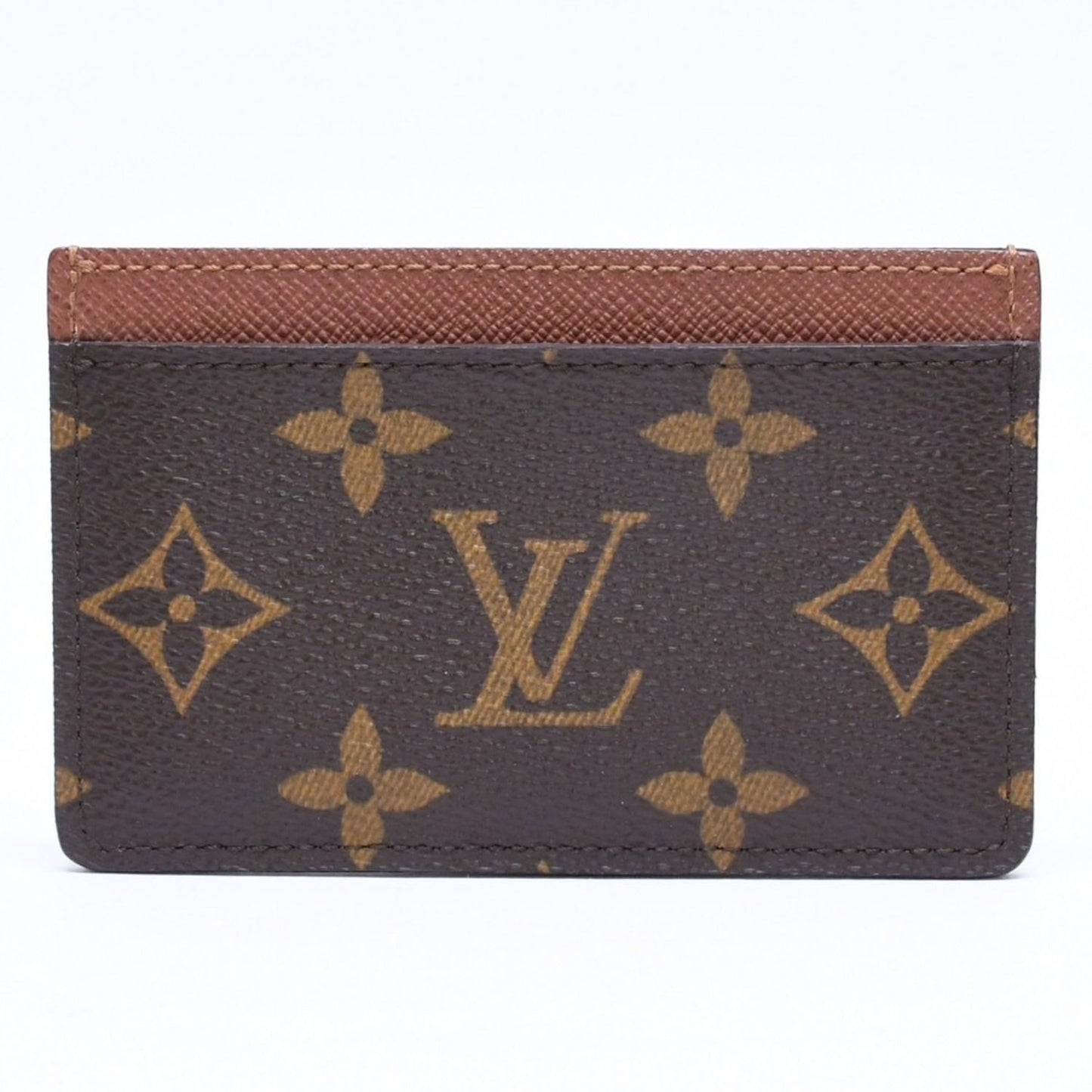 Louis Vuitton Porte Cartes Simple Card Case Monogram Canvas Brown — view 3