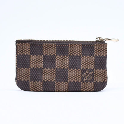 Louis Vuitton Pochette Cles Coin Purse Damier Ebene Brown — view 2