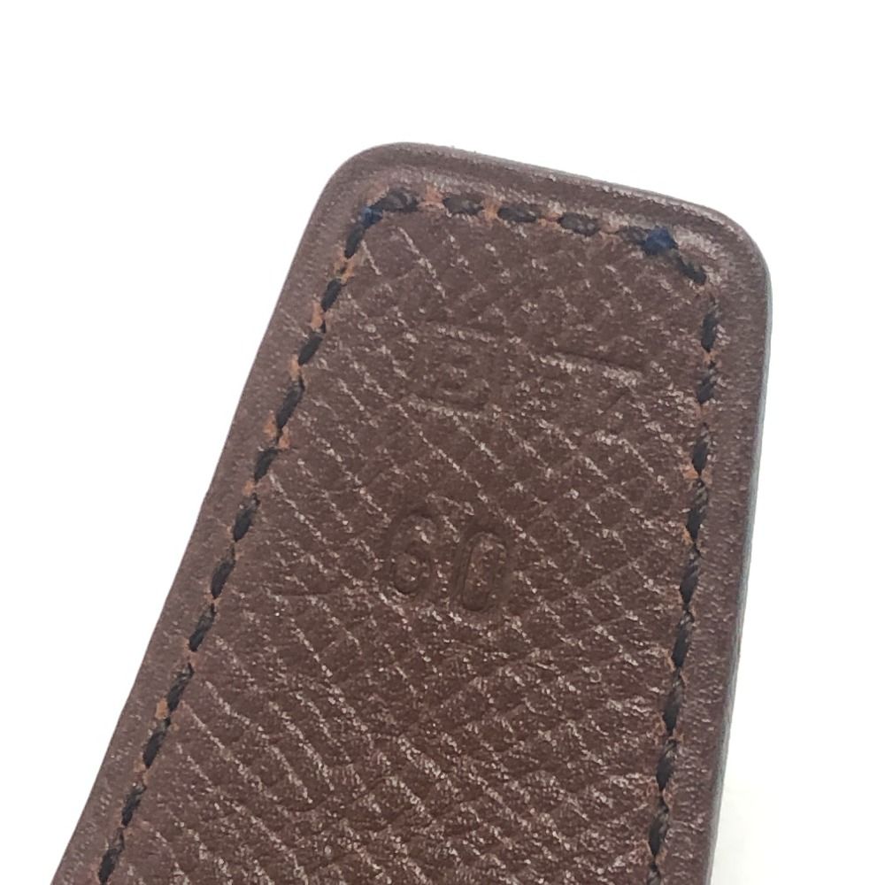 Hermes Belt Stitch Square Buckle Box Calf Blue Brown — view 7