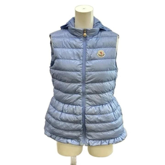 Moncler Cheramette Light Down Vest Children's Blue Hooded Ground 14
