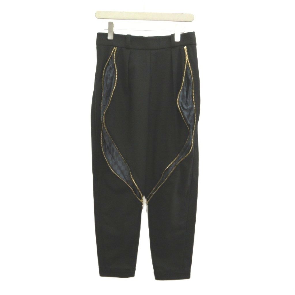 Louis Vuitton Trousers Tapered Pants Black Design Zip Zipper Long YU 38 — view 3