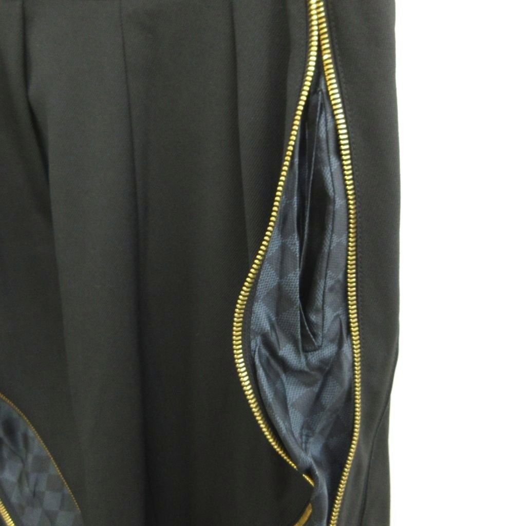 Louis Vuitton Trousers Tapered Pants Black Design Zip Zipper Long YU 38 — view 7