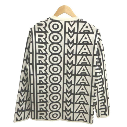 Fendi All Over Print Knit Top Logo White Black Stretch Amds YU Sweater 38 — view 2