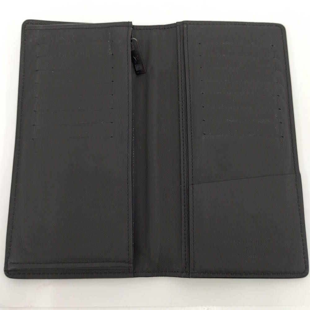 Louis Vuitton Portefeuille Brazza NM Bifold Wallet Aerogram Gray Leather Noir — view 2