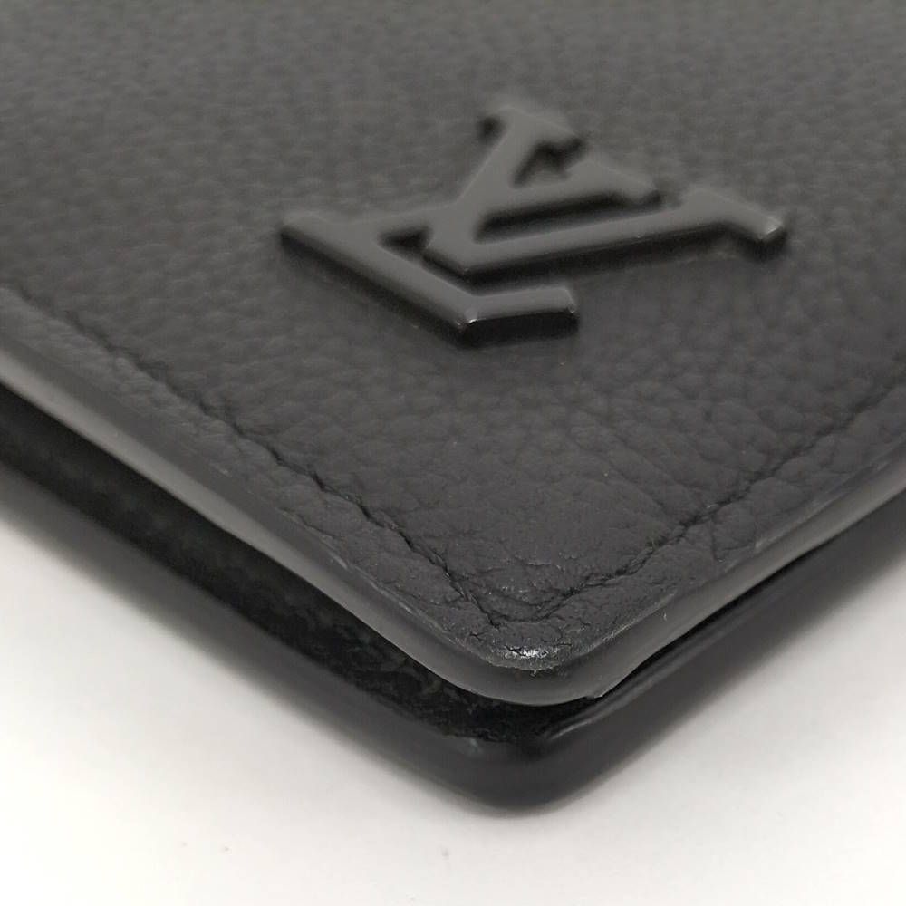 Louis Vuitton Portefeuille Brazza NM Bifold Wallet Aerogram Gray Leather Noir — view 4