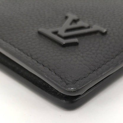 Louis Vuitton Portefeuille Brazza NM Bifold Wallet Aerogram Gray Leather Noir — view 4