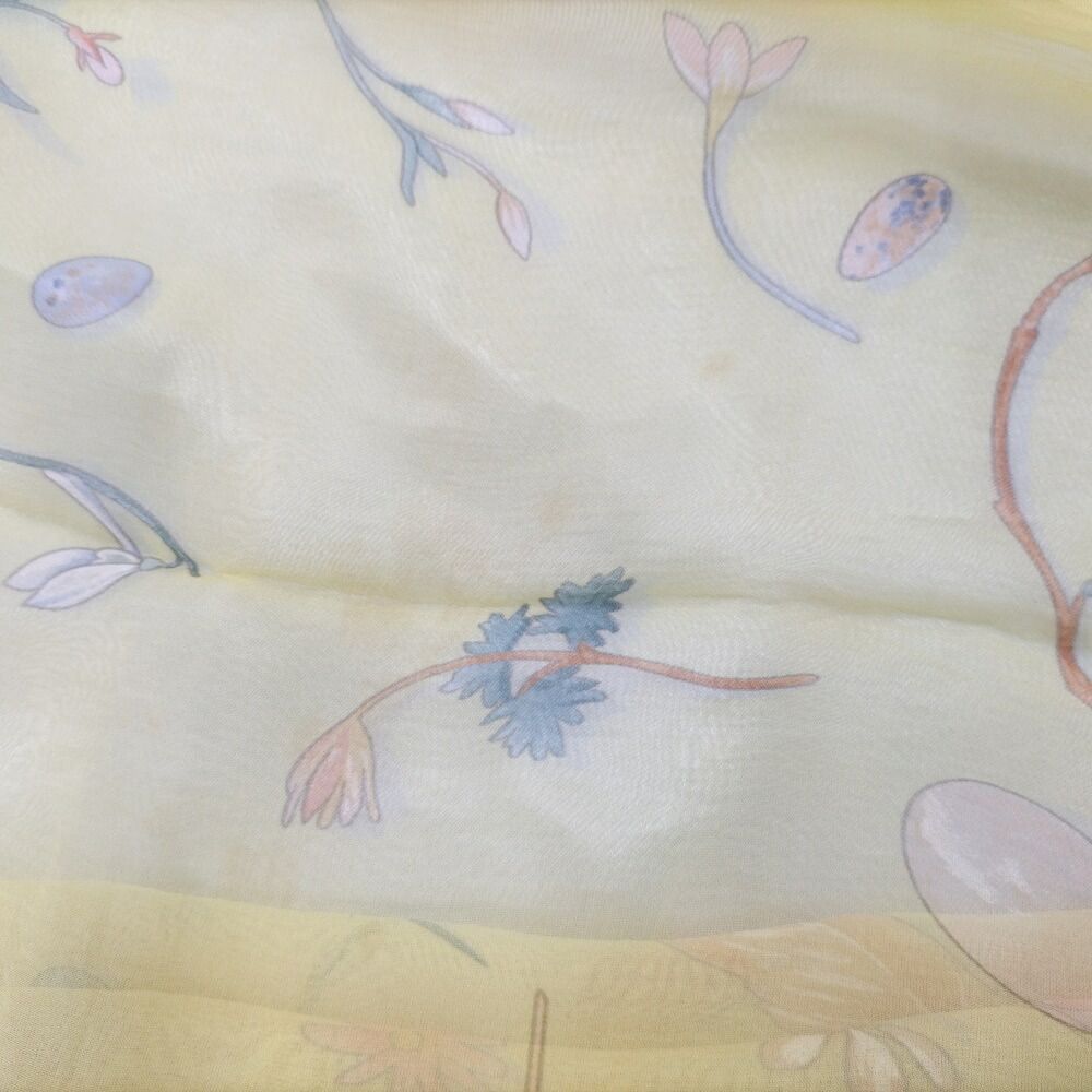 Hermes Carre 90 Scarf Fleurs Et Plumes Silk 100% Orange Multicolor — view 3