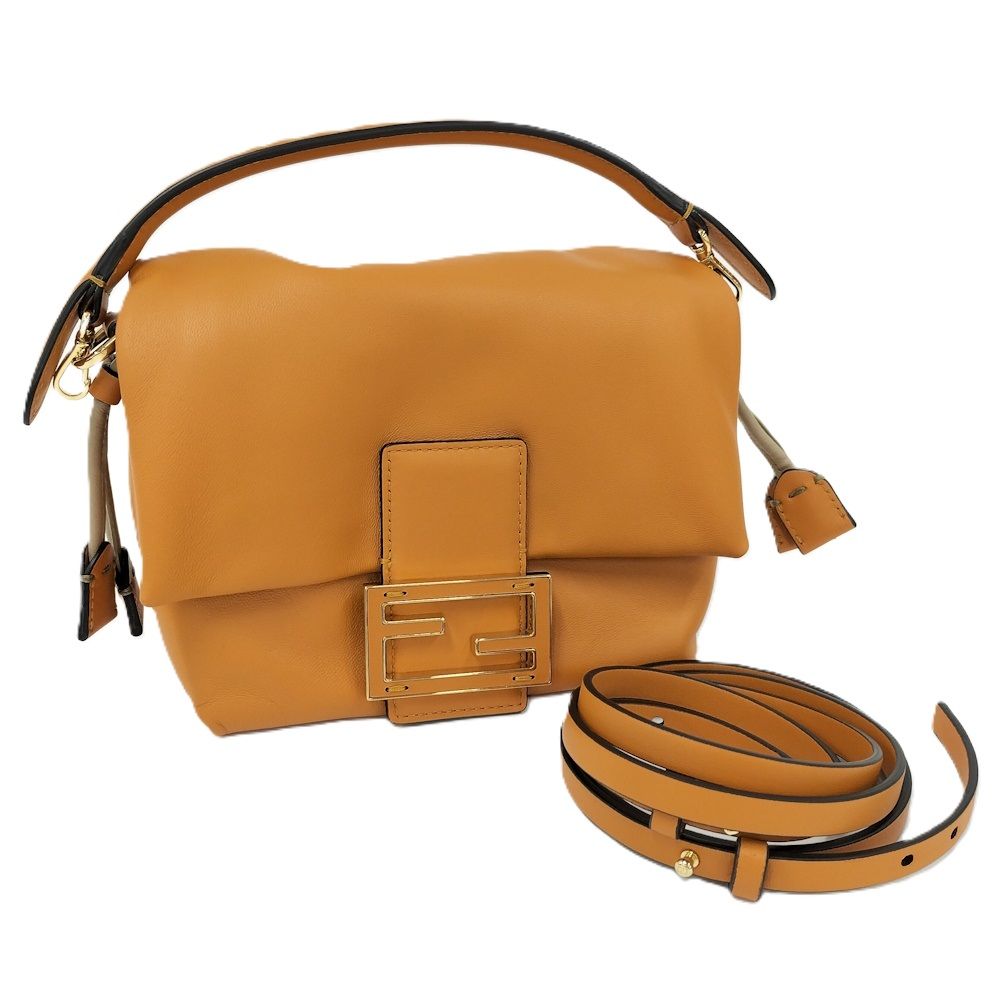 Fendi Mamma Bag 2-Way Bag Leather Camel