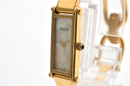 Gucci Quartz Bangle Watch White Shell Styledial Gold