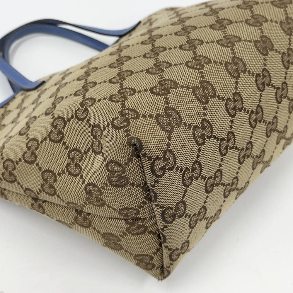 Gucci Tote Bag Papagallo Parrot GG Canvas Leather Brown Blue — view 3
