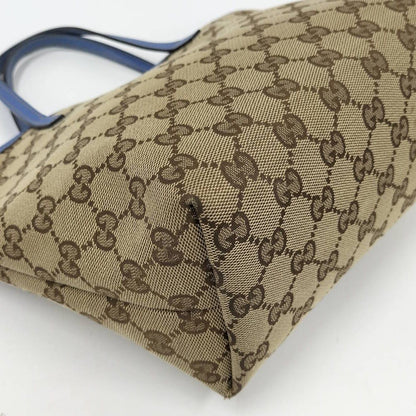 Gucci Tote Bag Papagallo Parrot GG Canvas Leather Brown Blue — view 3