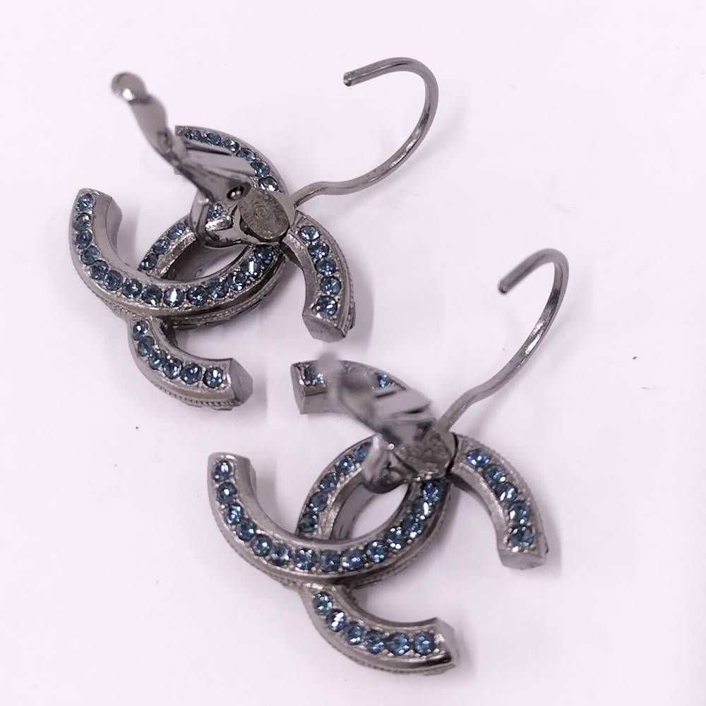 Chanel Earrings CC Logo CC Plated Rhinestone — view 6