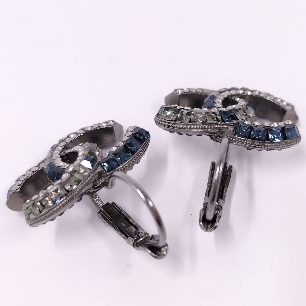 Chanel Earrings CC Logo CC Plated Rhinestone — view 5