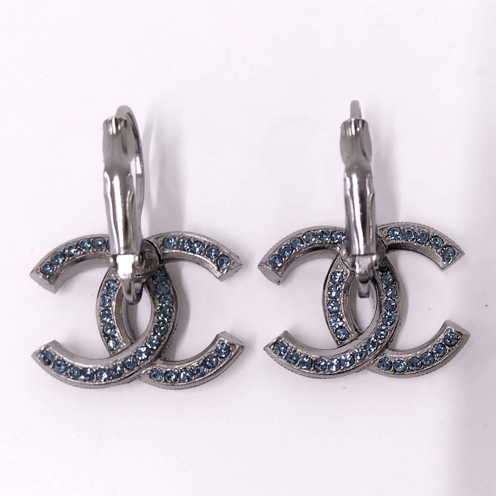 Chanel Earrings CC Logo CC Plated Rhinestone — view 2