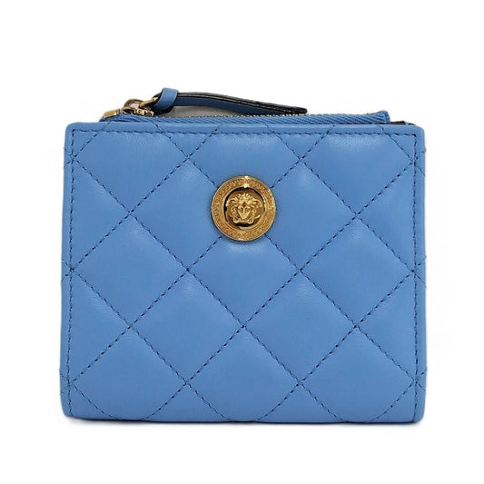 Versace Quilted Wallet Leather Blue