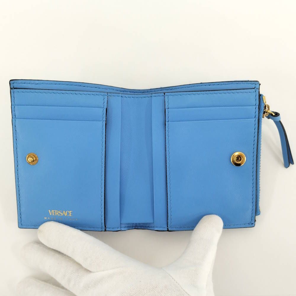 Versace Quilted Wallet Leather Blue — view 2