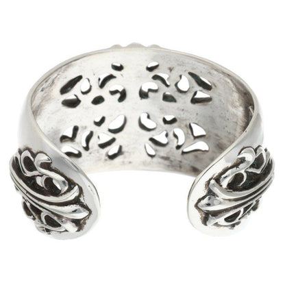 Chrome Hearts Flrl Cuff Floral Cross Wide Vintage Silver Bangle Bracelet — view 2