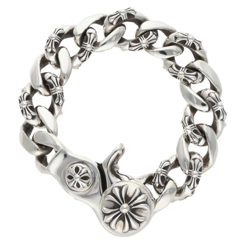 Chrome Hearts Fancy Link Clip Silver Bracelet