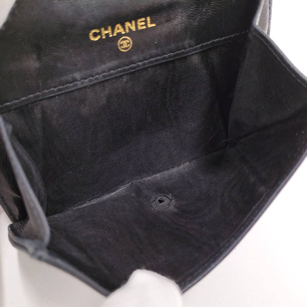 Chanel Compact Wallet Lambskin Leather Black — view 7