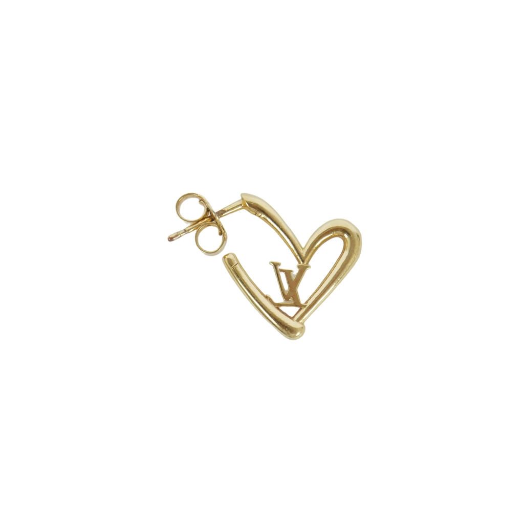 Louis Vuitton Boucle Doreille Heart Foreign Love Single Earrings Gold — view 2