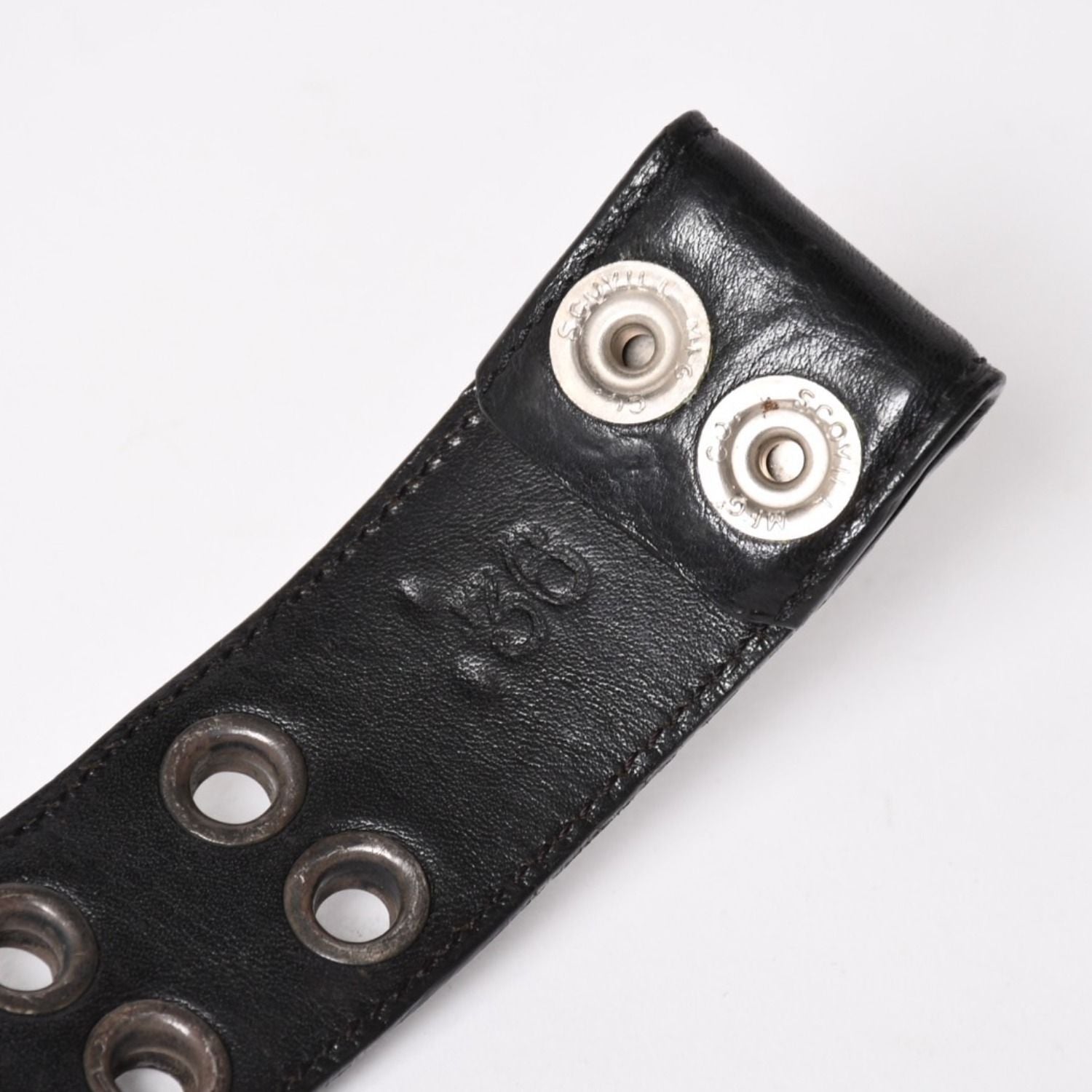 Chrome Hearts Strap Dbl Row of Grommets Double Row of 925 Sterling Silver Belt — view 3