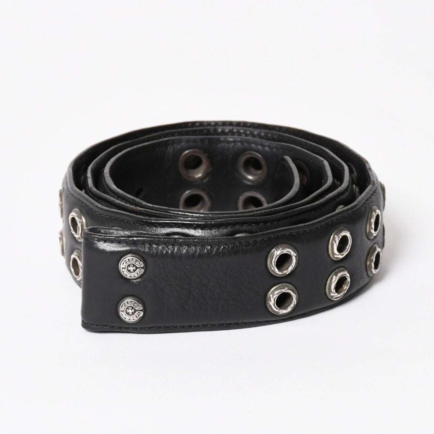 Chrome Hearts Strap Dbl Row of Grommets Double Row of 925 Sterling Silver Belt