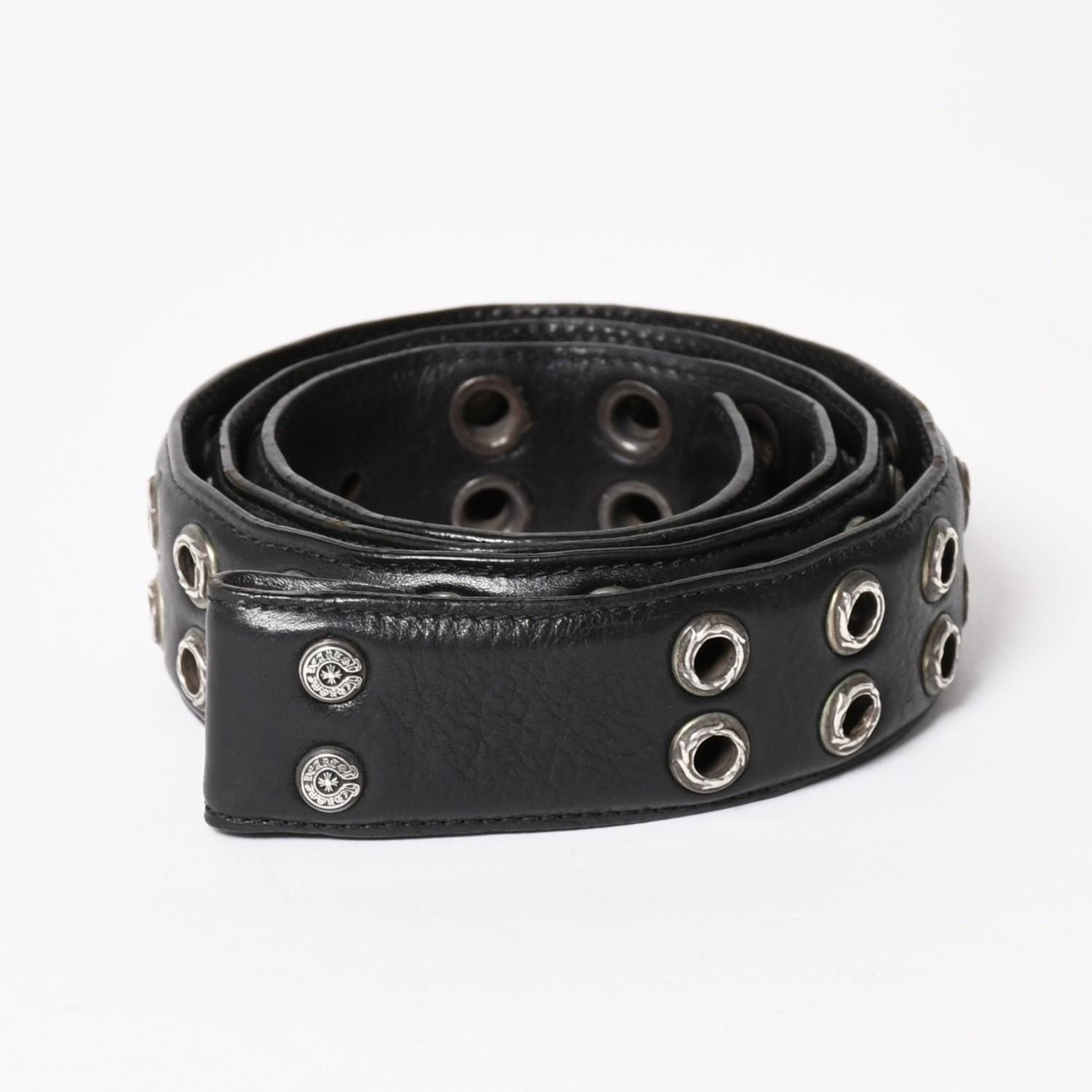 Chrome Hearts Strap Dbl Row of Grommets Double Row of 925 Sterling Silver Belt