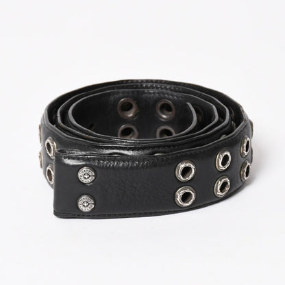 Chrome Hearts Strap Dbl Row of Grommets Double Row of 925 Sterling Silver Belt