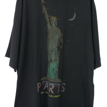 Balenciaga Statue of Liberty Paris Print T-Shirt Dress Distressed Short Sleeve — view 3