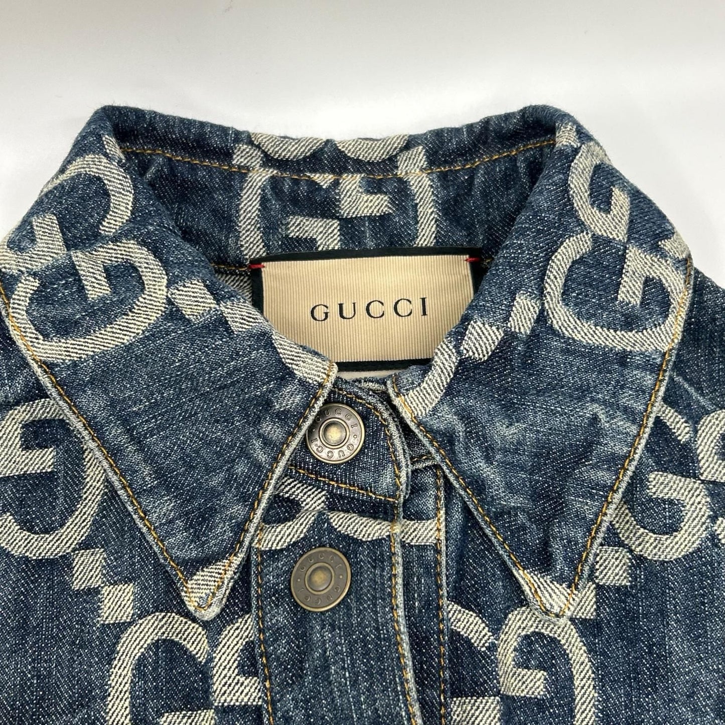 Gucci Jumbo GG Denim Jumpsuit Pants Long Sleeve 36 — view 5