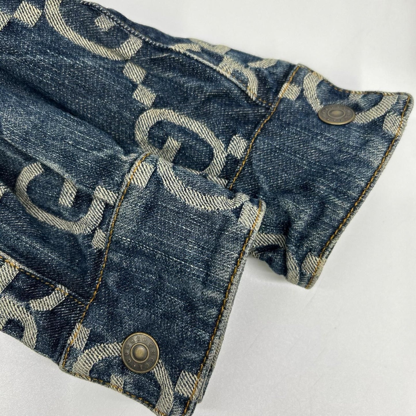Gucci Jumbo GG Denim Jumpsuit Pants Long Sleeve 36 — view 6