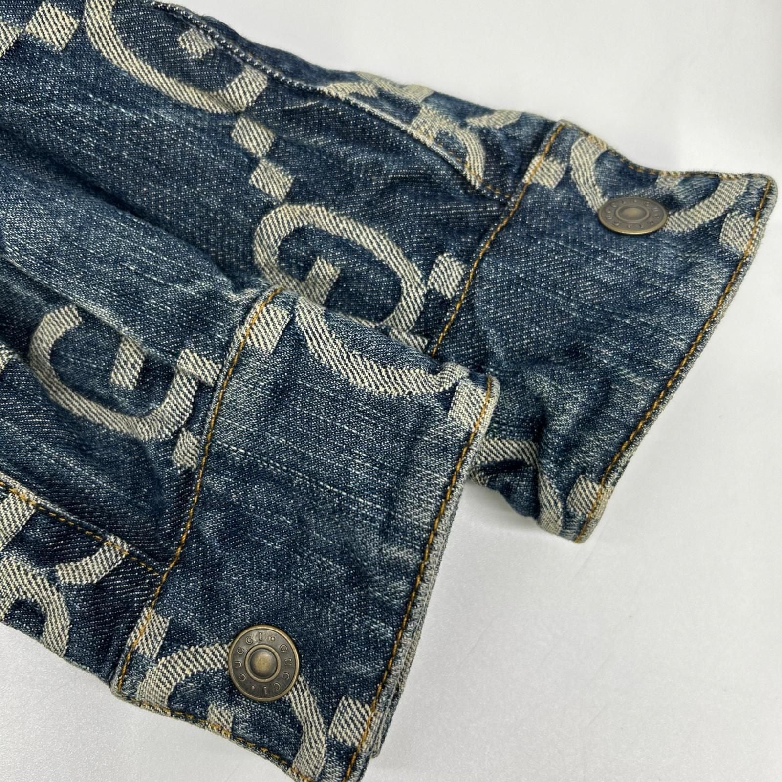 Gucci Jumbo GG Denim Jumpsuit Pants Long Sleeve 36 — view 6