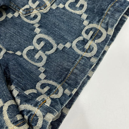 Gucci Jumbo GG Denim Jumpsuit Pants Long Sleeve 36 — view 8