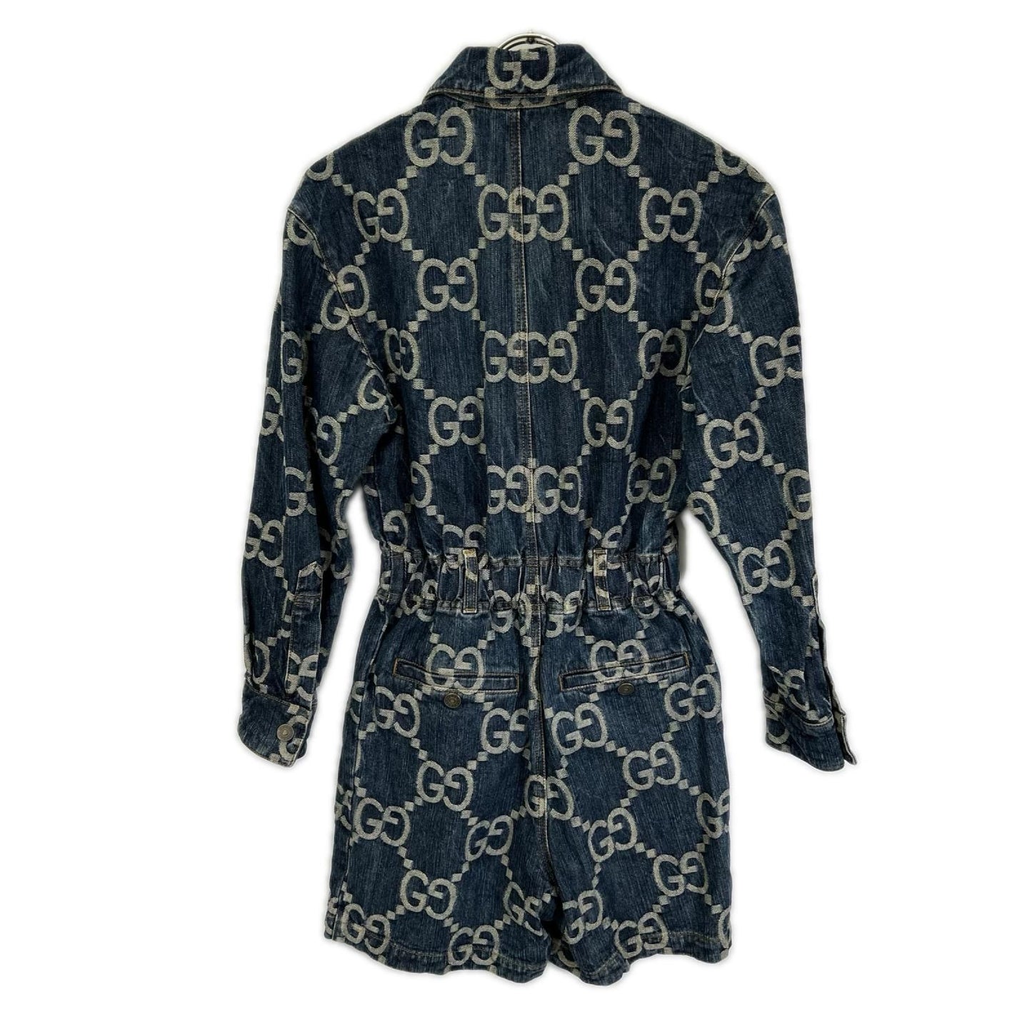 Gucci Jumbo GG Denim Jumpsuit Pants Long Sleeve 36 — view 2