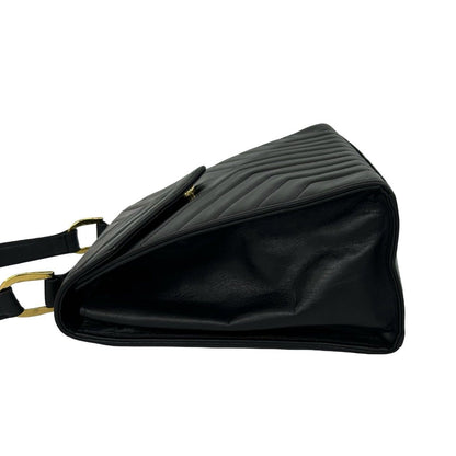 Saint Laurent Vintage Stitch Leather Handbag Mini Tote Black — view 5