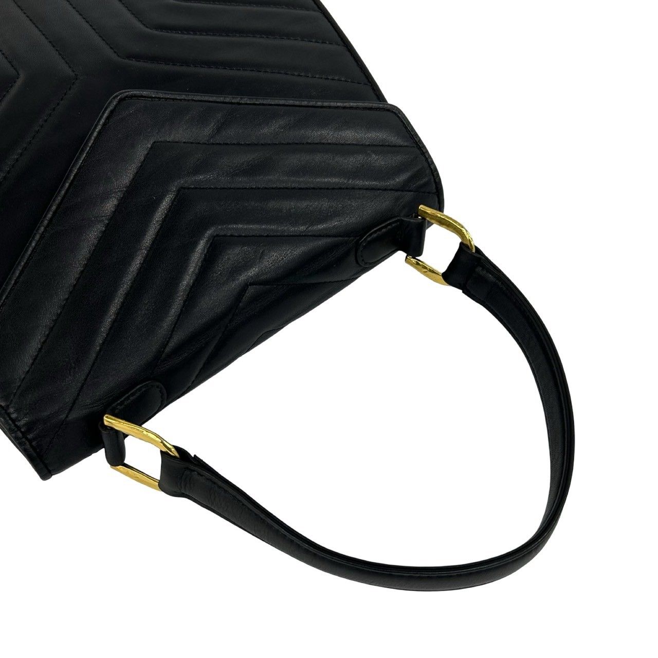Saint Laurent Vintage Stitch Leather Handbag Mini Tote Black — view 4
