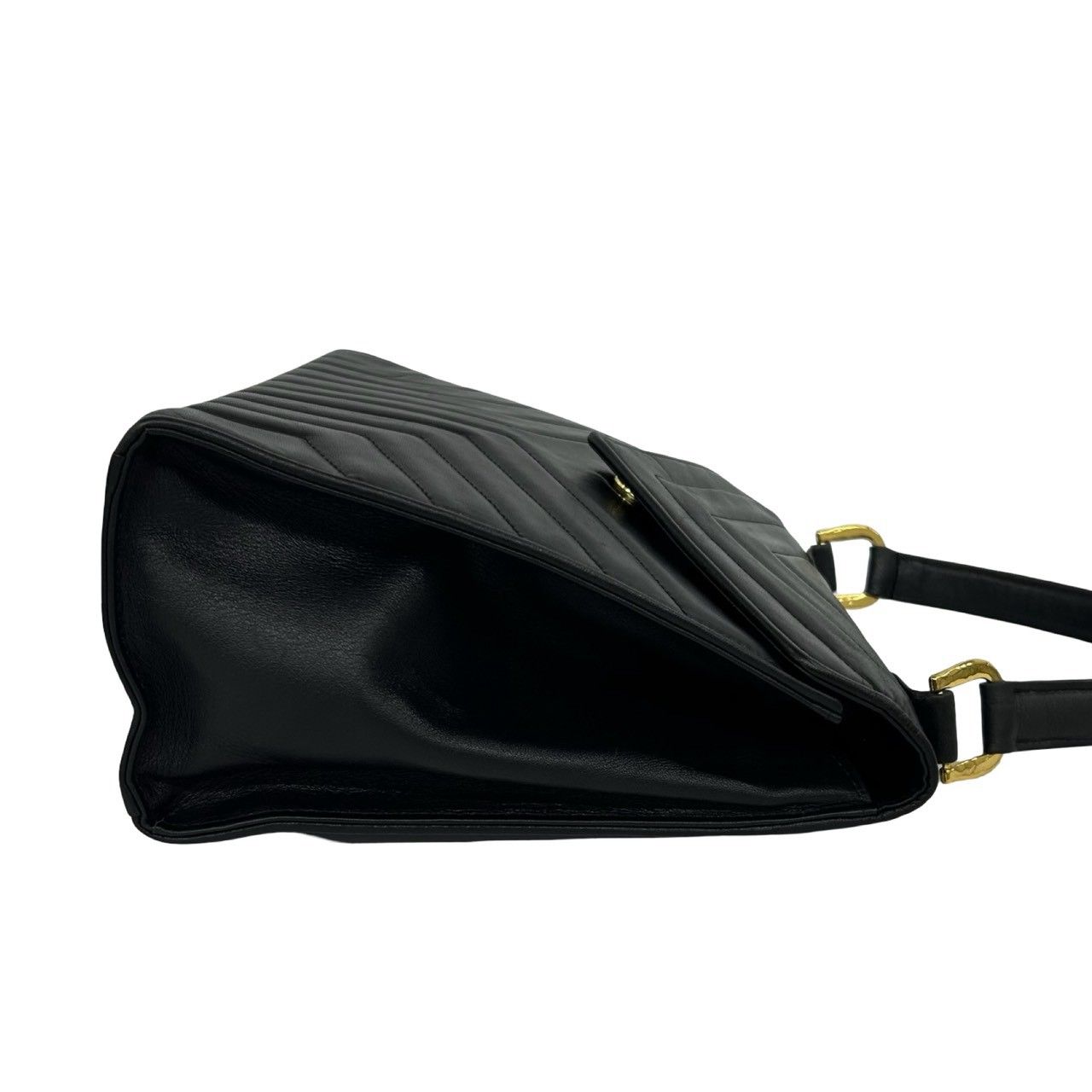 Saint Laurent Vintage Stitch Leather Handbag Mini Tote Black — view 6